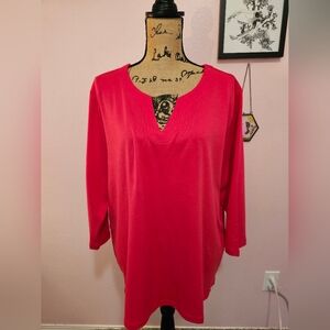 Red Orvis Womens Hi-Low Tunic